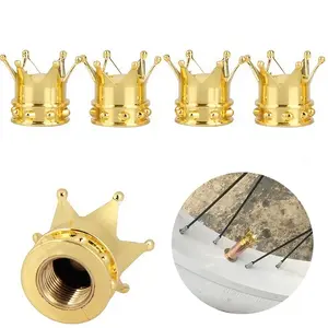 Crown Design Car Tire Valve Cap, Car Tire Valve Stem Cap, Universal Tire Valve Stem Cover, Tire Accessories for Car, Truck, Bicycle