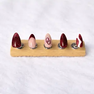 BOOMER SOONER OKLAHOMA FOOTBALL CUSTOM HANDMADE PRESS ON NAILS