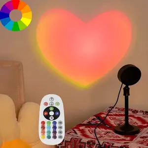 Sunset Lamp Projector Light 180° Adjustable Sunset Mood Lamp, 4 Modes, Remote Control RGB Ambient Night Light for Bedroom, Gaming Room, Live Streaming Photography & Parties Home Wall Decor Party Live Streaming