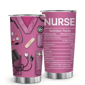 A Coffee Mug Featuring a Nurse'S Medical Kit Design, a 20-Ounce Stainless Steel Insulated Cup with a Lid And Straw, Suitable for Beverages And Kitchen Storage, Perfect for Travel, Summer Hydration