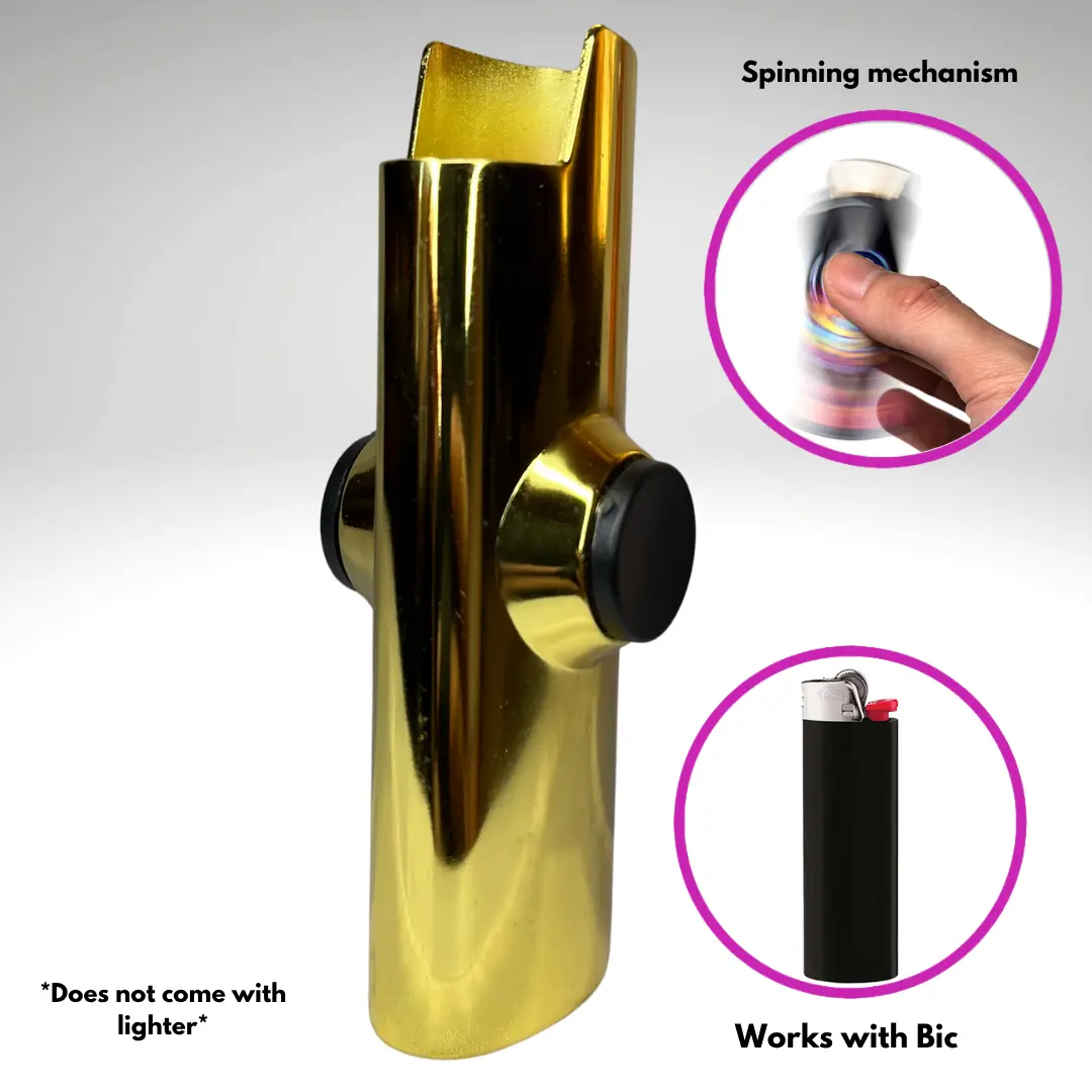 FLKR LYTR Gold Lighter Case - Lytr Compatible, Snug Fit Stainless Steel Accessory for Bic Lighters, High-Quality, Durable, Shiny Finish, Protection for Lighters