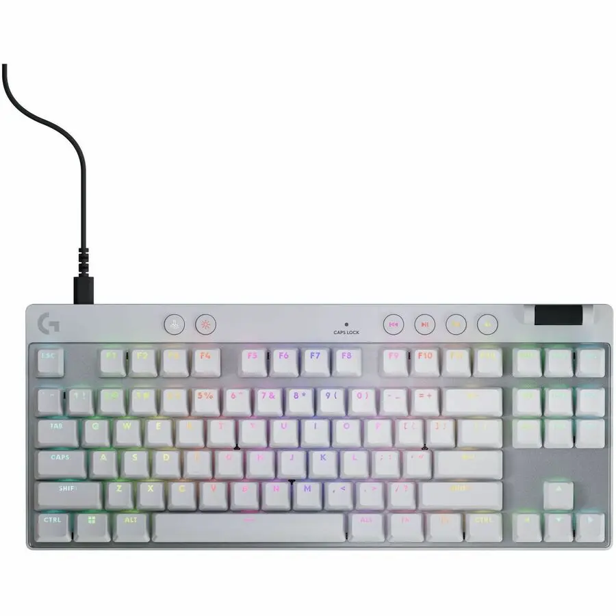 Logitech G PRO X TKL RAPID Tenkeyless Wired Gaming Keyboard, White 920-013132
