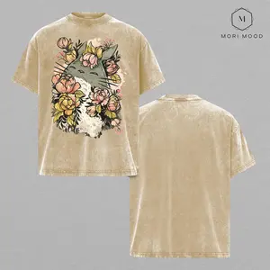 Studio Ghibli T-Shirt - Totoro Design, Crew Neck, Short Sleeve, Casual Style, Suitable for Summer Wear