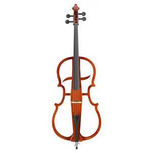Full Size 4/4 Electric-Acoustic Cello with Case Bow Rosin Earphone & Connecting Line Natural Finish Maple Basswood Quality Materials for Beginners Advanced Learners & Professionals