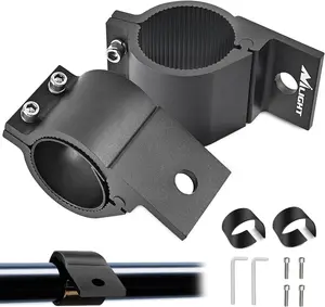 Nilight Aluminum Alloy Tube Clamp Brackets - Powder-Coated Vibration-Proof Off-Road Lighting Mounts, 2.87–3.2” Size, ATV-Compatible, Fits Round Bars/Bumpers for Truck UTV LED Work/Driving Whip Lights