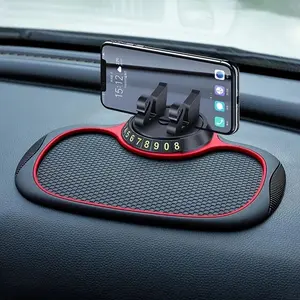 Multifunctional Car Anti-slip Pad with Phone Holder, 360° Rotatable Car Dashboard Phone Holder, Silicone Car Dashboard Anti-slip Pad