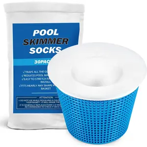 30-Pack of Pool Skimmer Socks, Pool Filter Socks for Filters, Baskets, and Skimmers - The Ideal Sock/Net/Saver to Protect Your Inground or Above Ground Pool