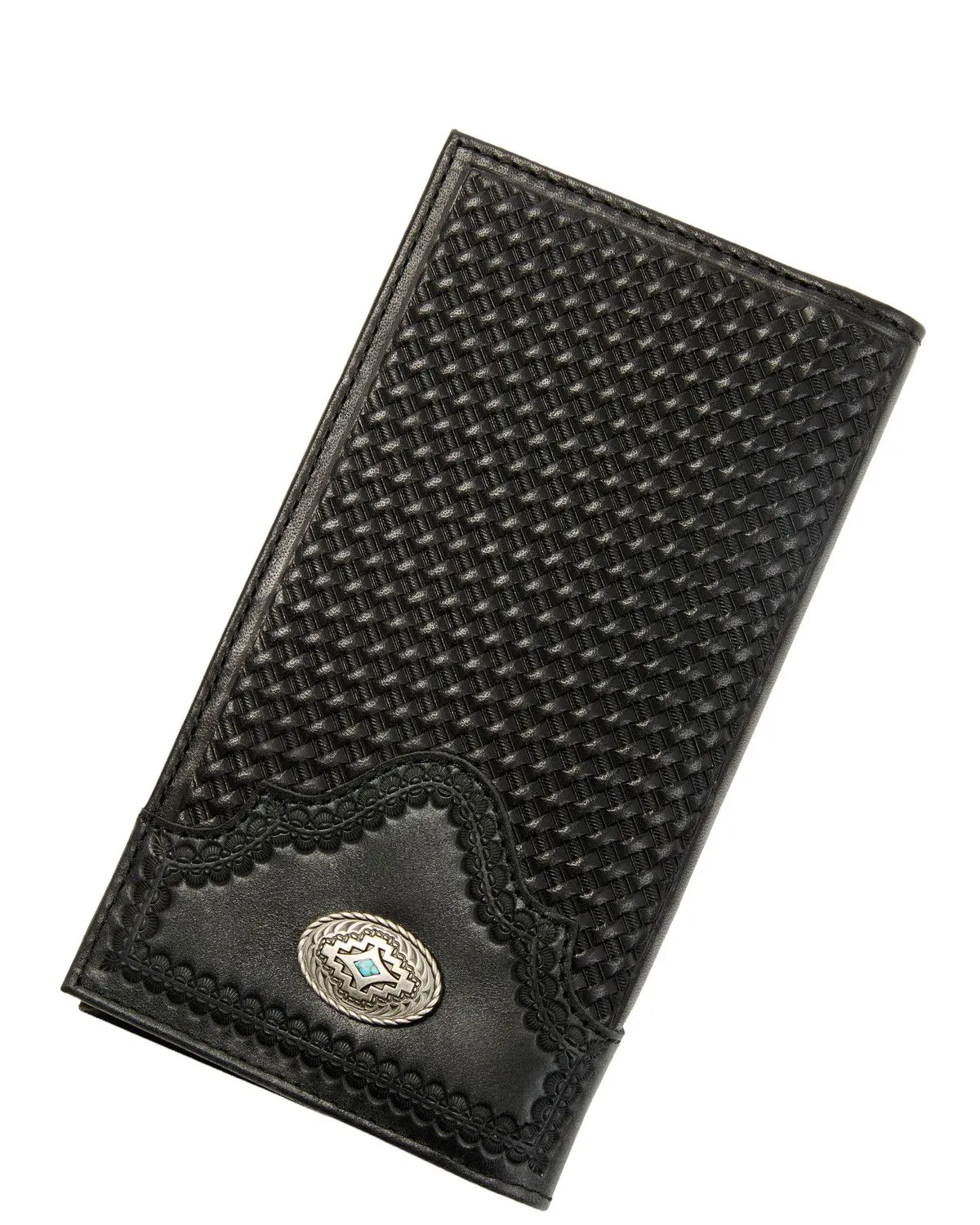 Cody James Men's Men'S Dwight Basketweave Tooled Rodeo Wallet - Cjasp25wt2-Blk
