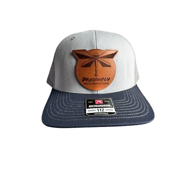 "Custom Logo Leather Patch Hat | Personalized Embossed Leather Patch Trucker Cap | Business Logo Hat | Promotional Mesh Cap | Company Hat"