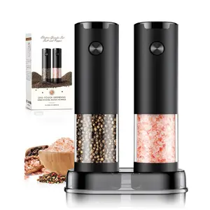 Electric Salt and Pepper Grinder Set Automatic Battery Pepper Mill Shakers Adjustable Coarseness Upgraded Larger Capacity with Led Home and Kitchen Appliances Birthday Gifts for Women Mom