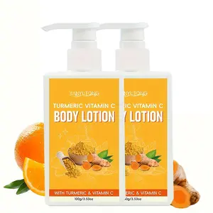 2pcs 100g turmeric vitamin C hydration body lotion, Moisturizing body cream, Moisturizing Hydrating rich in turmeric extract and hyaluronic acid, with a soft texture that keeps the skin hydrated, suitable for all skin types
