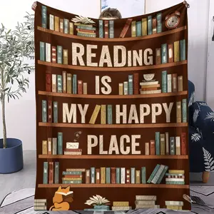 Book Reading Pattern Blanket, Suitable for All Seasons, Suitable for Beds, Sofas, Cars, Room Decorations, and Gifts, Suitable for Children and Adults