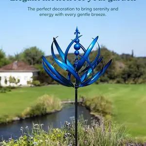 New Metal Rotating Gyroscope Windmill Garden Yard Ornament, Rotatable Windmill Decorative Piece for Outdoor Decoration