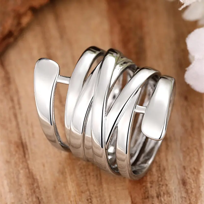 Vintage Hollow Out Geometric Design Wrap Ring, Adjustable Rings, Elegant Fashion Rings, Fashion Accessories for Women, Trendy Jewellery Accessories, Trendy All-match & Exquisite Jewelry for Birthday Gift