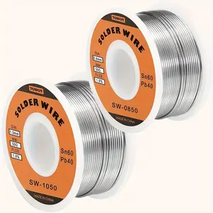 2PCS Rosin Core Solder Wire for Electrical Soldering, 60/40 Tin Lead (0.8mm, 50g *2pcs) or Mixed Size (0.8mm + 1.0mm, 50g Each) – Smooth Flow, Low Spatter, Strong Bond, Ideal for Circuit Boards & Wire Repair & Dealsforyoudays