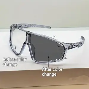 Color changing cycling sunglasses for men and women, outdoor sports day and night dual-use, road bikes, windproof skiing protection