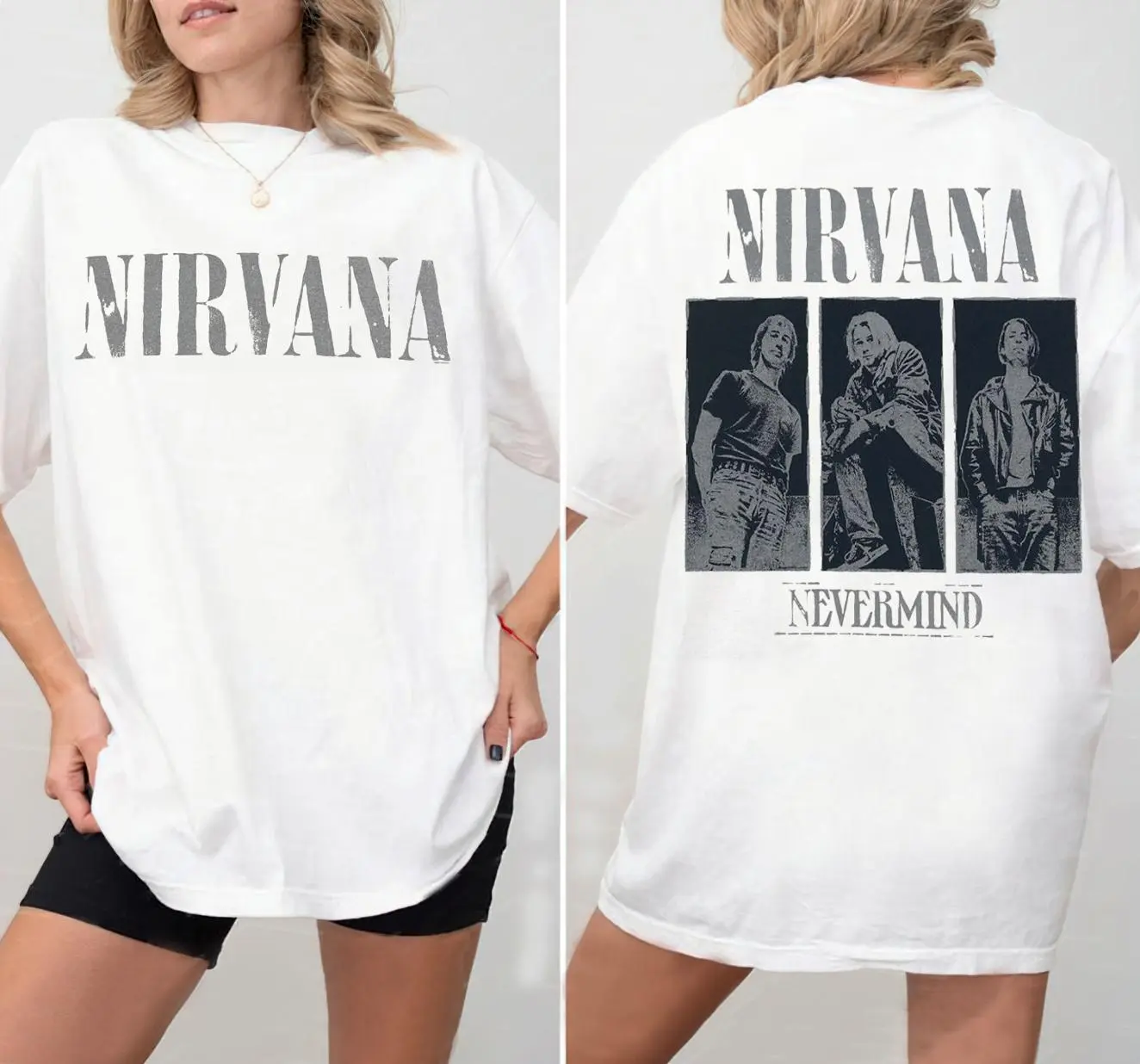 Nirvana Nevermind Album Inspired Tee, Vintage Grunge Rock Band Shirt Fan Gift