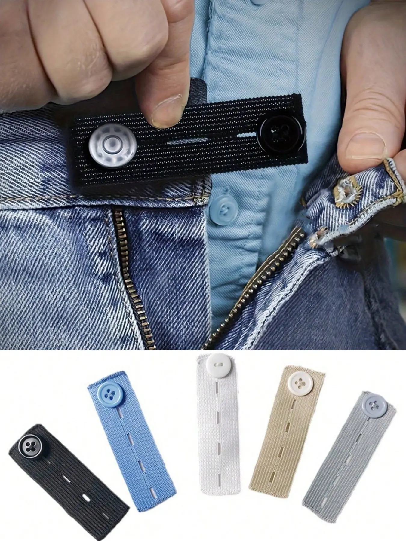 Adjustable Elastic Waist Extender Buckle, Unisex Seamless Belt Extender, Ideal for Daily Wear, Outdoor Activities, Travel, School Supplies