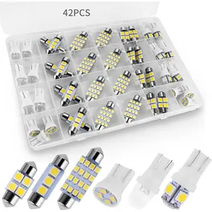 42 Pcs Interior Car Lights, Super Bright White Dome Map Tail Cab Lights Bulb Kit Set , DE3175 T10 31mm 41mm 194 LED Bulb for Your Trucks Width LampEverlanelnspired17