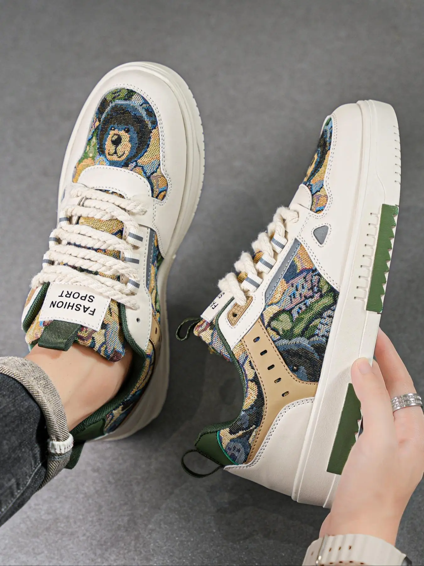 Men's Fashionable Patchwork Design Lace Up Low Top Sneakers, Casual Comfortable Sports Shoes for Daily Wear, All-match Skate Shoes for Men