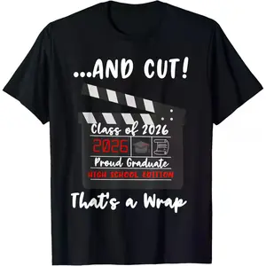 100%cotton Class of 2026 Graduation Funny Graduate Quote High School T-Shirt
