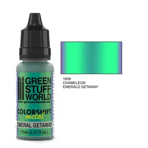 Green Stuff World - Chameleon Metal Paint Emerald Getaway 1609 for Models and Miniatures