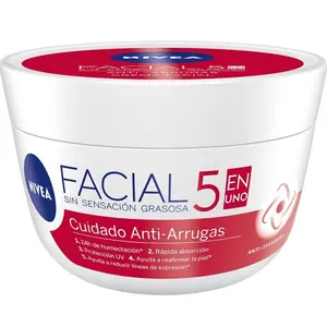 NIVEA Anti-Aging Moisturizing Facial Cream 5 in 1 (RED) Anti-Wrinkle Care 200 ml Hydrating & Firming Formula with Antioxidants for All Skin Types