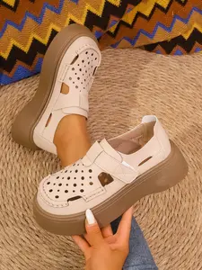 Women's Fashion Solid Color Gladiator Sandals, Adjustable Platform Shoes, Casual Summer Footwear, Lightweight Breathable Comfort