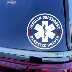Insulin Dependent Diabetic Driver Car Decal: Medical Alert