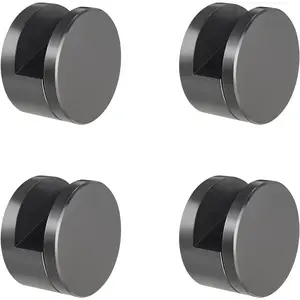 4 Pcs Black Aluminum Alloy Wall-Mounted Round Glass Hanging Clips, Frameless Mirror Clips Glass Shelf Bracket Clamp