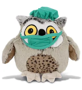 DOLLIBU Doctor Theme Fat Brown Owl Soft Plush Polyester Stuffed Toy - Pretend Play Toy for Ages 0+