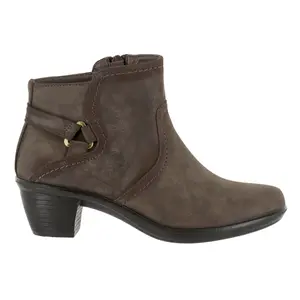 Easy Street Womens Dawnta Round Toe Zippered Casual Boots Ankle Low Heel 1-2" - Brown