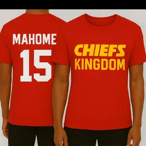 Mahomes #15 Red Football Shirt Chiefs Kingdom Inspired Fan Tee Hoodie