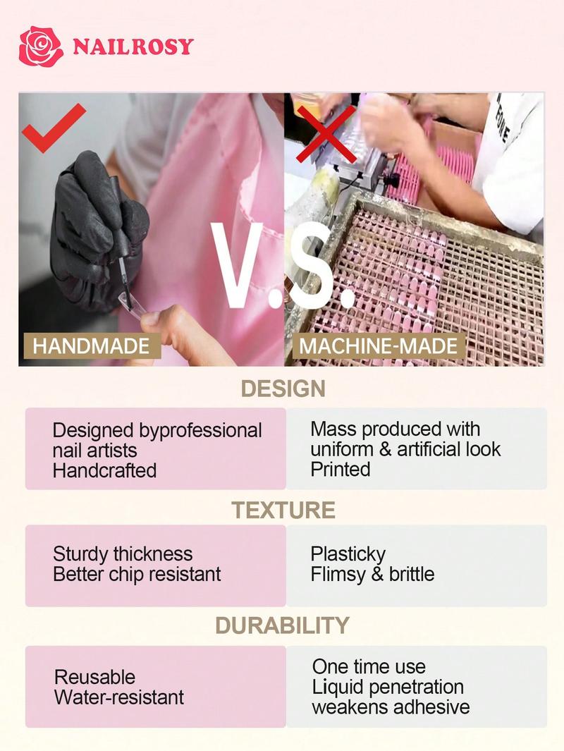 10Pcs Handmade Press on Nails Kit Short Duck Pink Nude Japanese Style Modern Elegant Y2K Minimalist Korea Style Fresh Design Chic French Style Neutral Classical Cute Kawaii Creative Glossy Finish Shimmery Obreme 1 Account Manicure Set Box Included