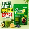 (Buy 1 Get 1 Free) DSDD 7 Days Gut Cleanse Super Greens Powder 2-Pack - 40+ Superfood Blend, 4M CFUs Probiotics, Gut Support, Vitamin, Mineral, Nutrition, Powdered, Dietary Detox Supplements, Healthy Drink