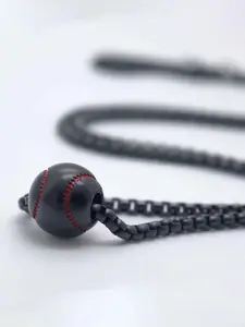 Baseball Design Pendant Necklace, Statement Fashion Necklace for Men & Women, Stainless Steel Jewelry for Party, Daily Clothing Decor, Trendy All-match & Exquisite Jewelry for Birthday Gift