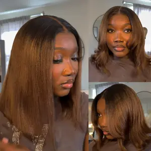 【NEW】Nadula Black To Chestnut Brown Bob Wig 180% Density 7x5 13x4 Lace Yaki Straight Bounce Loose Wave Glueless for Beginners TikTokShopStockUp