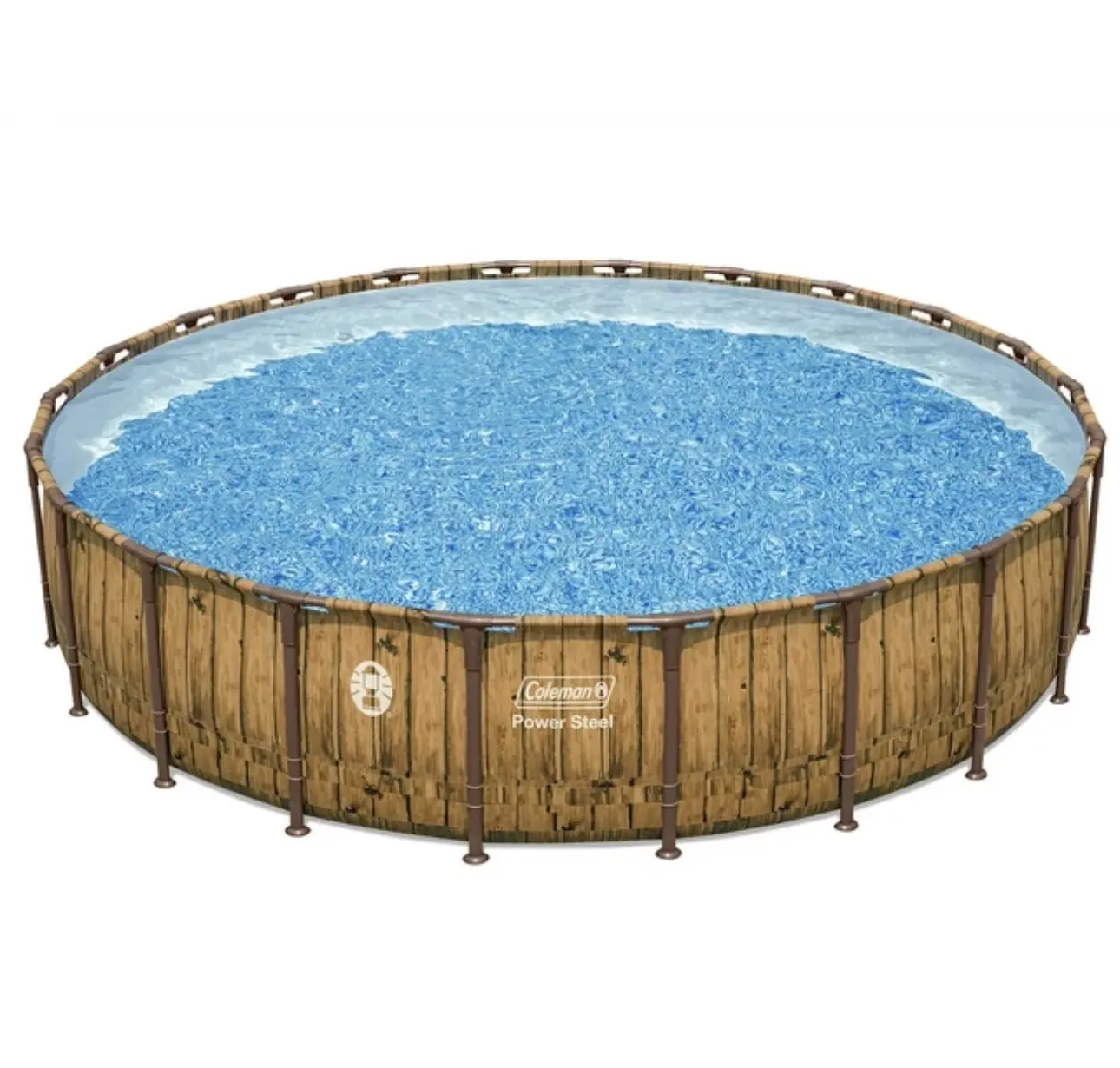 Coleman Power Steel 22 ft. x 52 in. Round Metal Frame Above Ground Pool Se