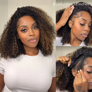 [Must-Have Half Wig] Wavymy Kinky Curly Flip Over Half Wig 3 In 1 Glueless No Lace Human Hair Wig #1B30 Highlight Seamless Natural Blend Reusable Drawstring Wig for Ponytail Bun Everyday Hairstyles Beginner Friendly #SummerVibes