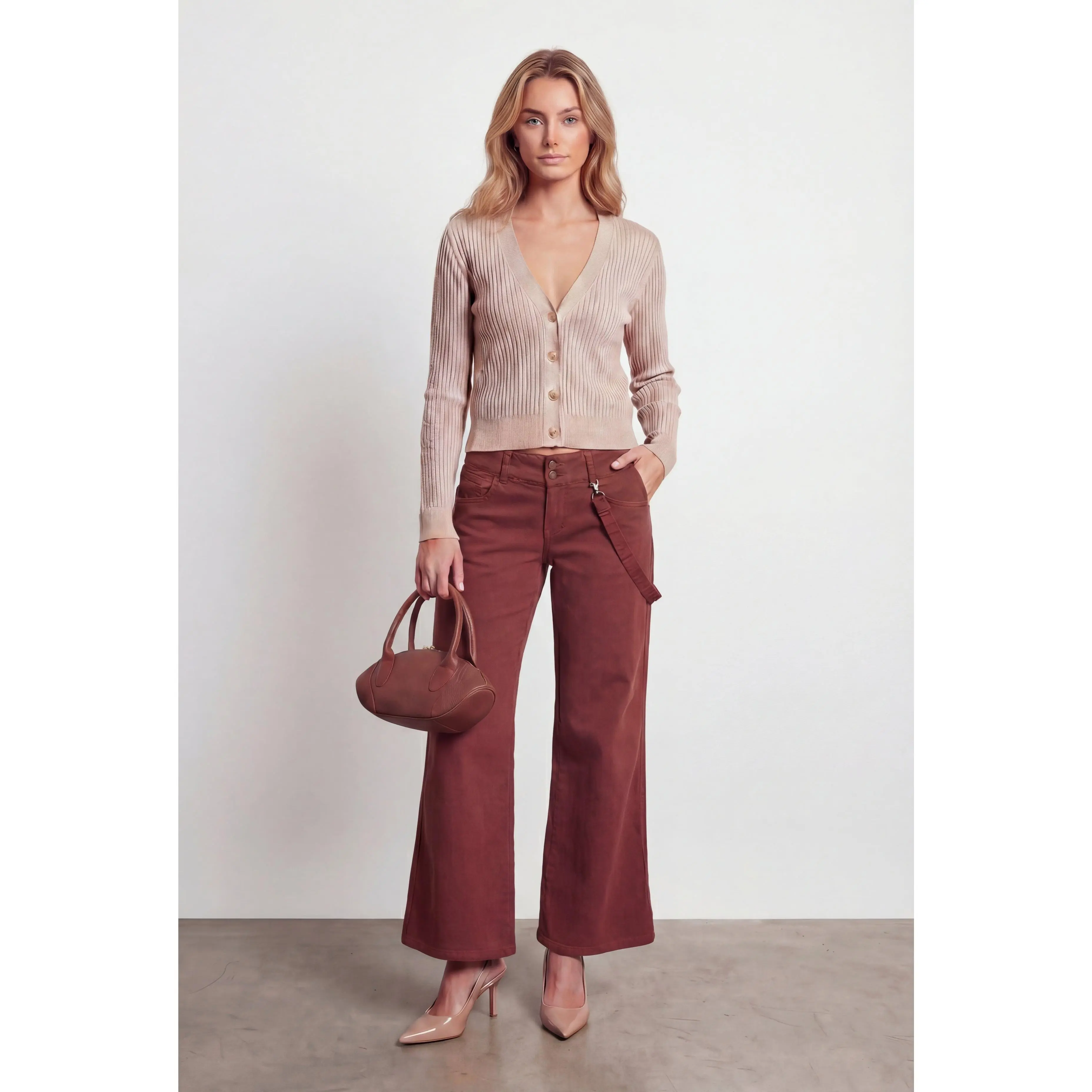 Denim Wide Leg Carpenter Pants