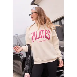 Pilates Cream Graphic Sweatshirt