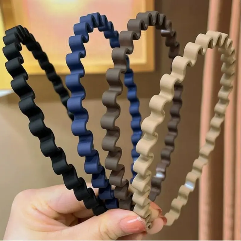 4pcs Korean Style Hair Accessories Set, Wave Design Headbands for Women & Girls, Perfect for Daily Use & Gifts, Zigzag Headband