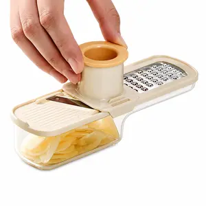 3-in-1 Garlic & Ginger Prep Tool, Multi-Function Slicer, Grater & Mincer with Safe Holder & Storage Container for Fast, No-Mess Kitchen Work