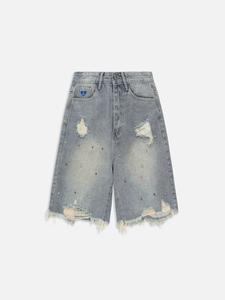 Aelfric Eden Y2K Rhinestone Jorts Baggy Shorts Summer 2025 Trends Streetwear Trendy Men's Jorts Women's Jorts Womenswear Bottom Pocket Clothes Cotton Denim