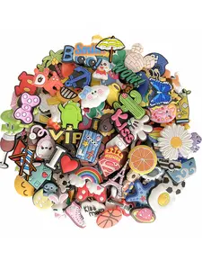30-200Pcs Random Mixed Shoe Charms Decoration Fit Clog Sandals Ornament Shoes Accessories Charms Pins for Kids Friends Gifts