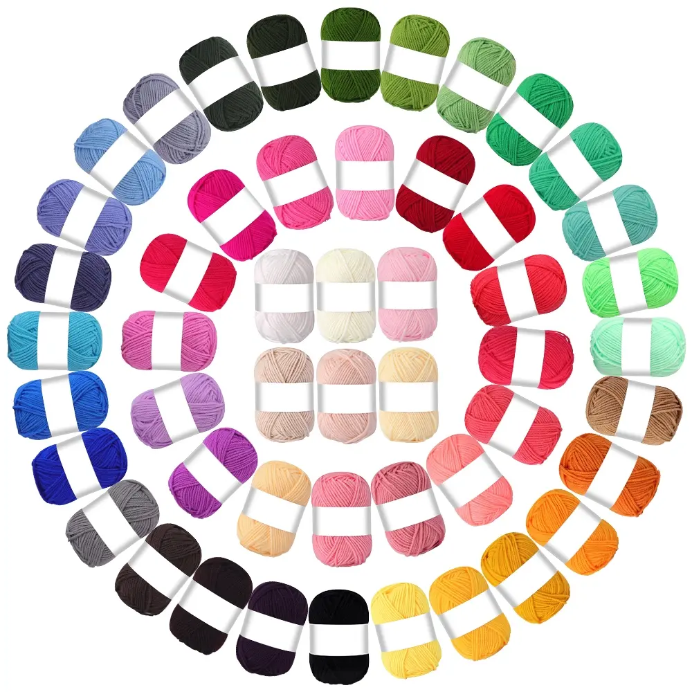50-piece Assorted Yarn Set, Knitting Supplies, Soft Yarn, Durable and Bright Knitting Yarn Thread, Ideal for Hand-Knitting and Crochet Projects, Perfect Gift for Weaving Beginners and Enthusiasts, Each Piece 25g