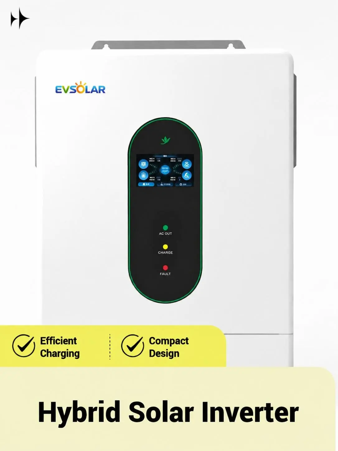 【EVSOLAR】 12000W DC48V to 110V/120V or 220V/240V Split Phase,All-in-One,Hybrid Solar Inverter, 18000W PV Input & 250A Fast Charge, 120V/240V Off-Grid System, 2 MPPT, WiFi Monitor, 6-Unit Parallel, UL Listed for Home Battery Backup (Li-ion/Lead Acid)