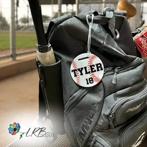 Baseball Bat Bag Tag - Personalized Bag Tag - Zipper Pull - Equipment Bag - Player Gift - Baseball Mom - Custom Sports Bag Name Tag