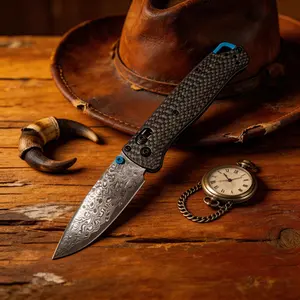 Everyday Carry Knife Damascus EDC Pocket Folding Knife, High-Hardness Damascus Pattern Collectible Knife, Picnic Camping Outdoor Hiking Gear, Household Kitchen Fruit Knife