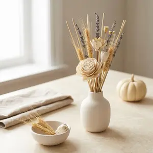 Reed Diffuser Replacement Sticks - Rattan Wood Flower Aroma Fragrance for The Farmers Market, Home Decor Accessory, Room Decor, Living Room Accent, Aesthetic Touch, Boujee Home Add-on